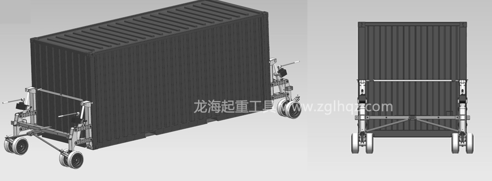 輪式集裝箱搬運系統(tǒng)操作示意圖