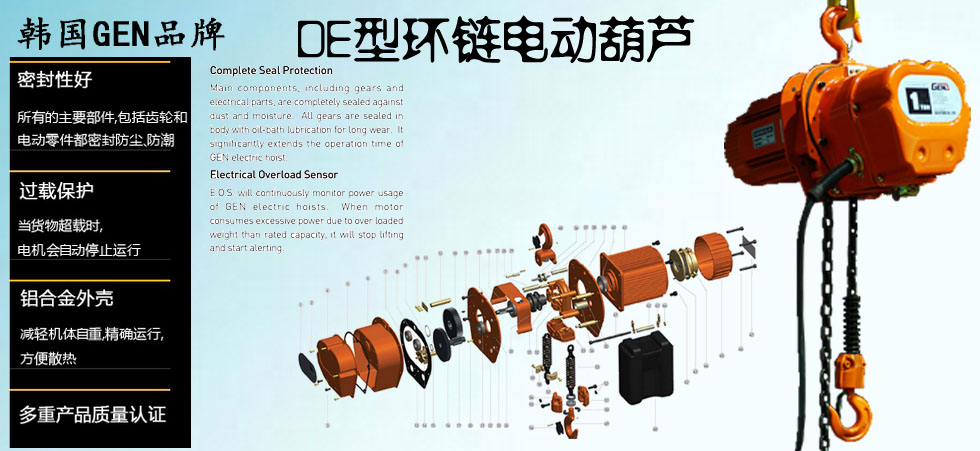 DE型進口環(huán)鏈電動葫蘆圖