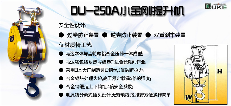 DU-250A小金剛電動提升機圖