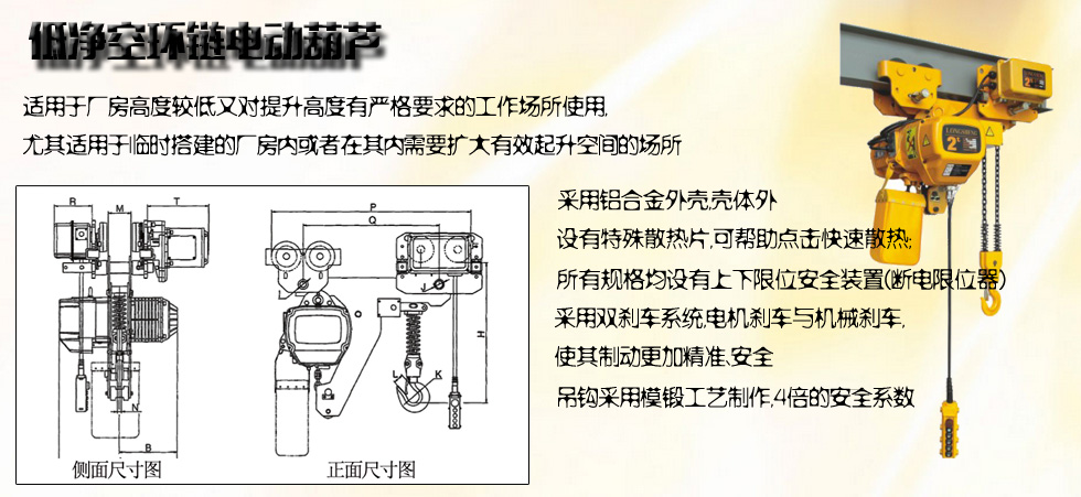 龍升低凈空環(huán)鏈電動(dòng)葫蘆圖