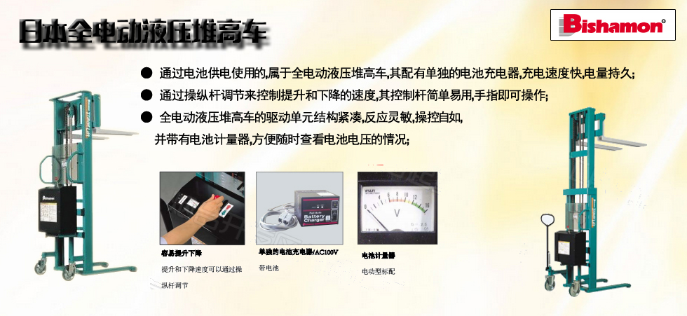 日本全電動液壓堆高車圖